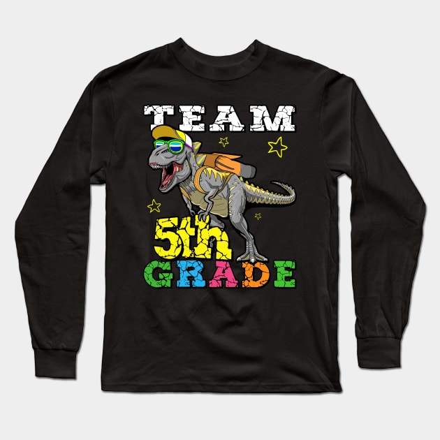 Dinosaur Back To School 5th Grade Long Sleeve T-Shirt by DARSHIRTS